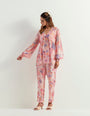 Printed silk tunic paired with chanderi pants