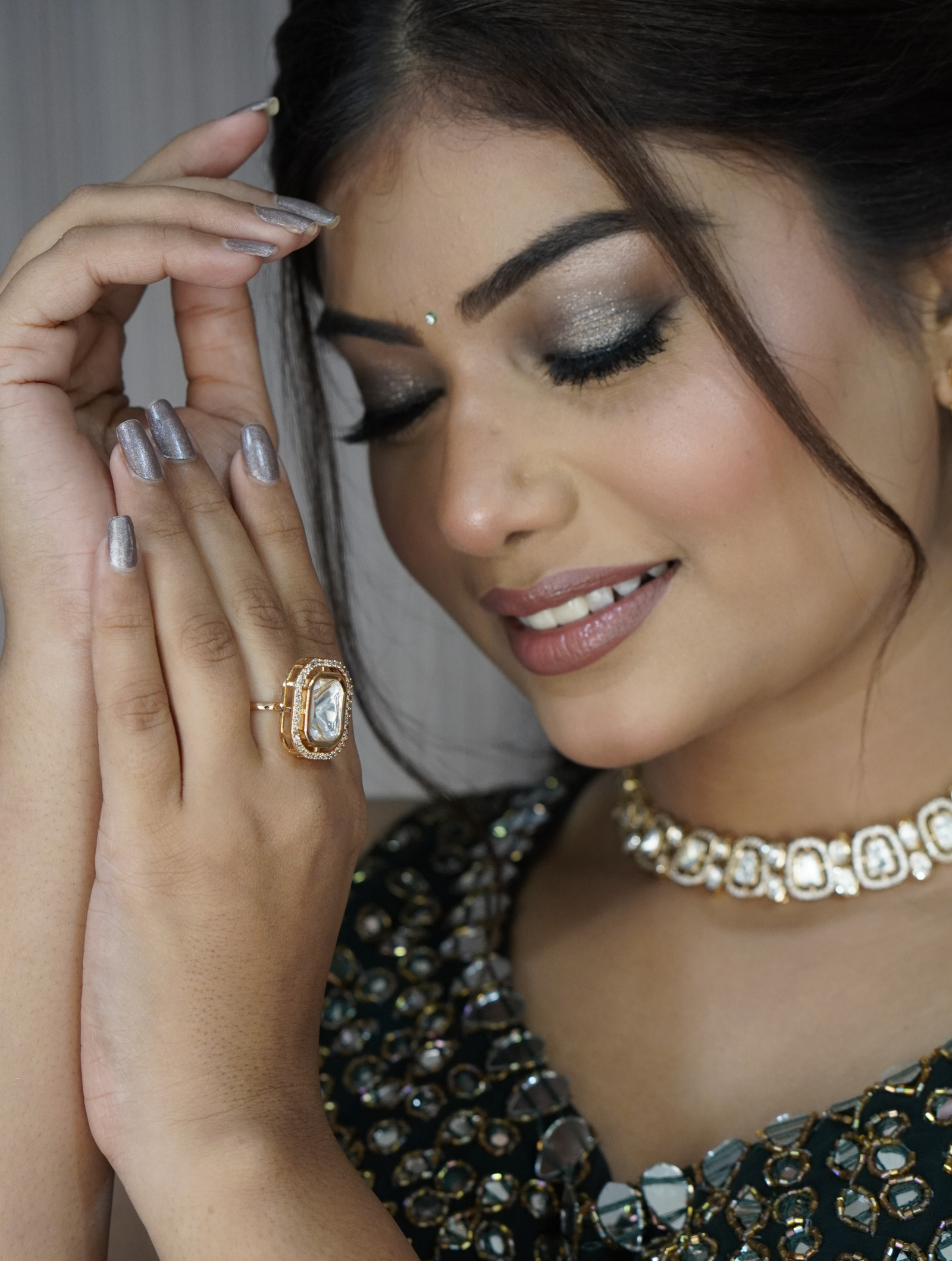 Gold Color Moissanite Fingerring