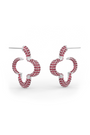 22kt chrome plated statement hoops with pink prong set crystals