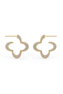 22kt gold plated statement hoops with white prong set crystals