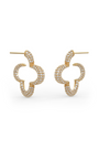 22kt gold plated statement hoops with white prong set crystals
