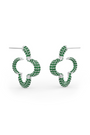 22kt chrome plated statement hoops with emerald prong set crystals