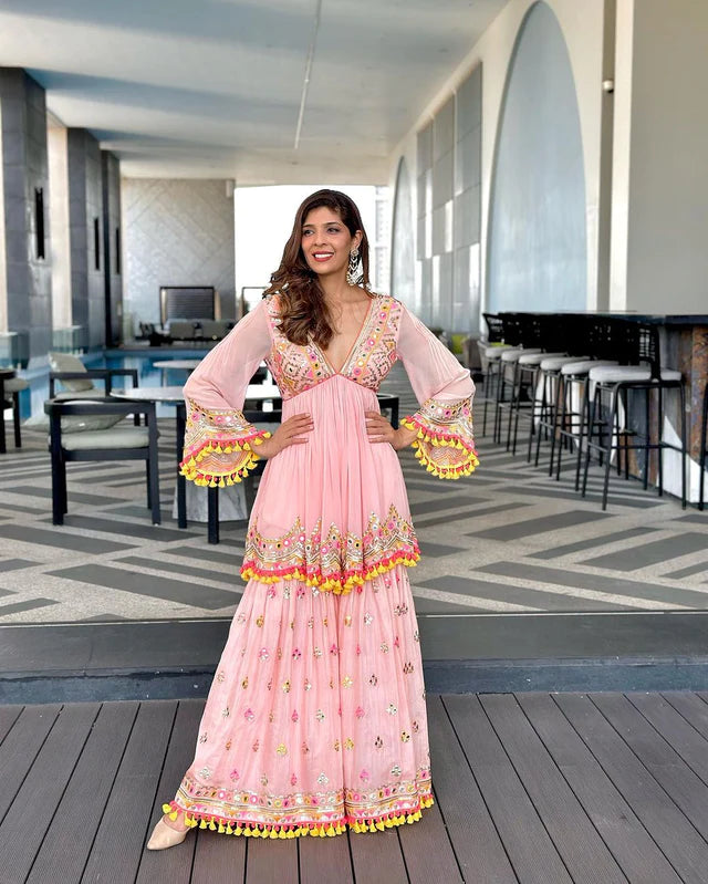 Zohra Peplum with Light Sharara