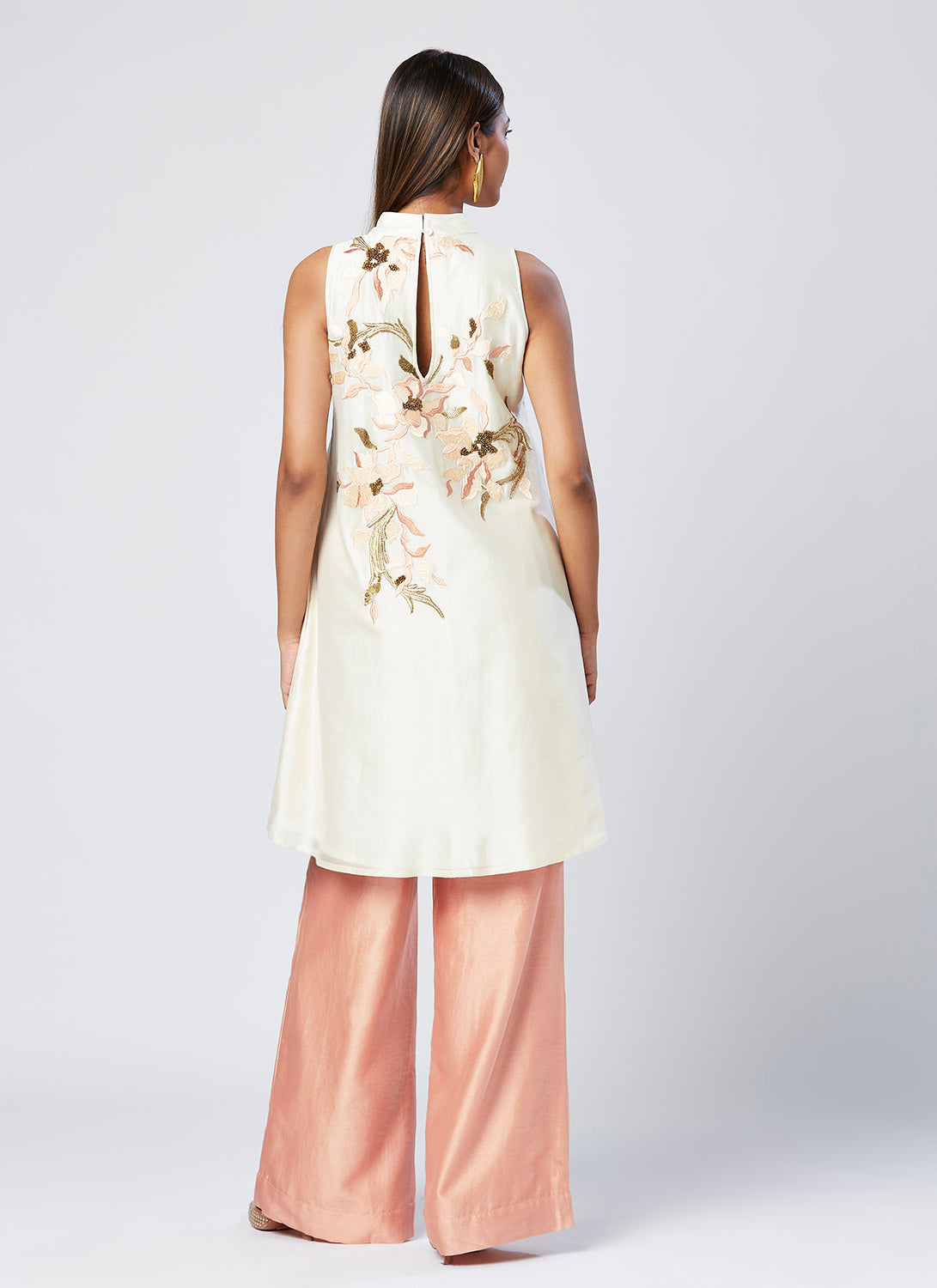 Leena - Pastel Sleeveless Tunic & Pants + Stole