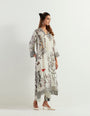 Saaya printed tunic with lace details and  stretch cotton pants