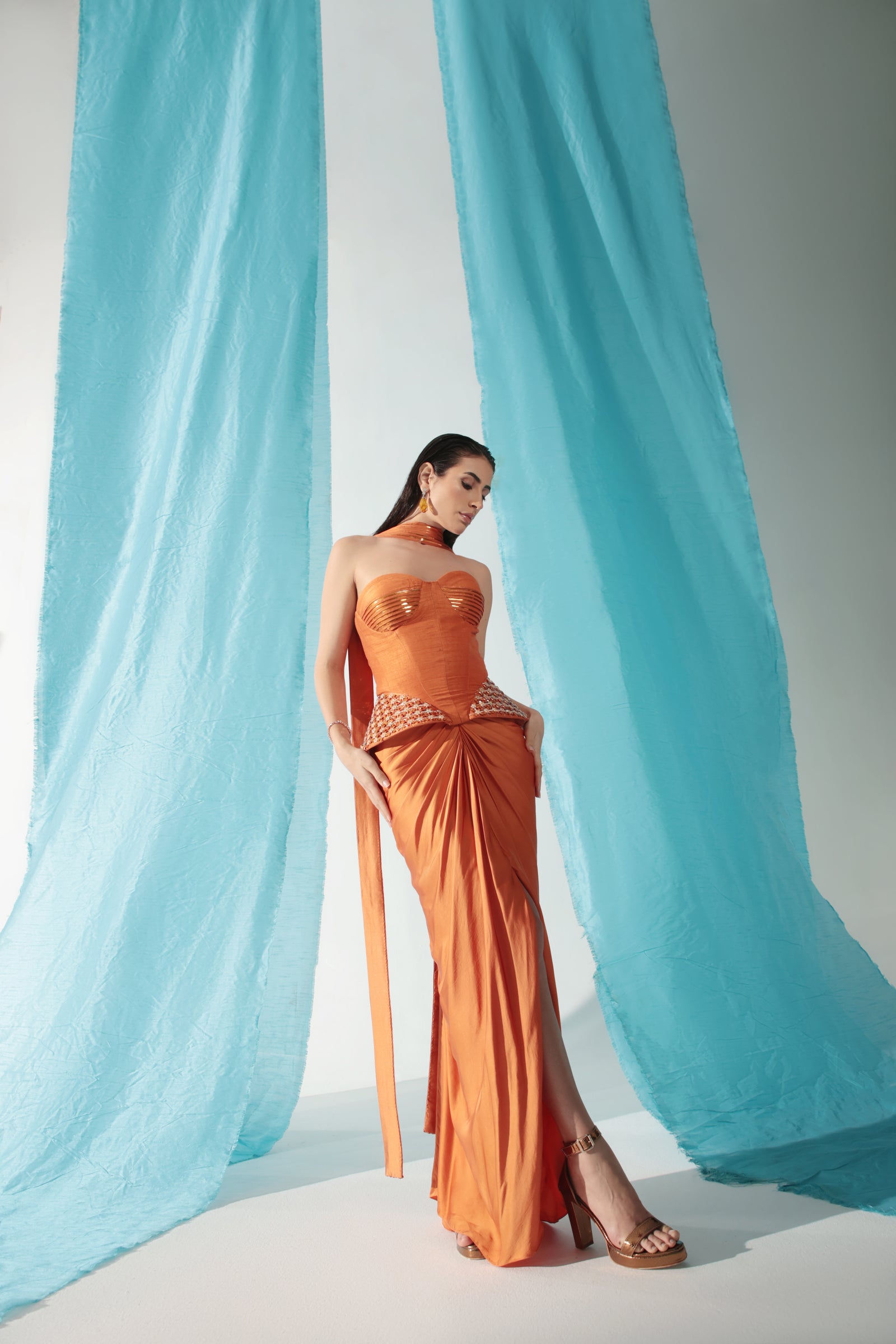 The Apricot Outfit With A Beautiful Corset