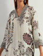Saaya printed tunic with lace details and  stretch cotton pants