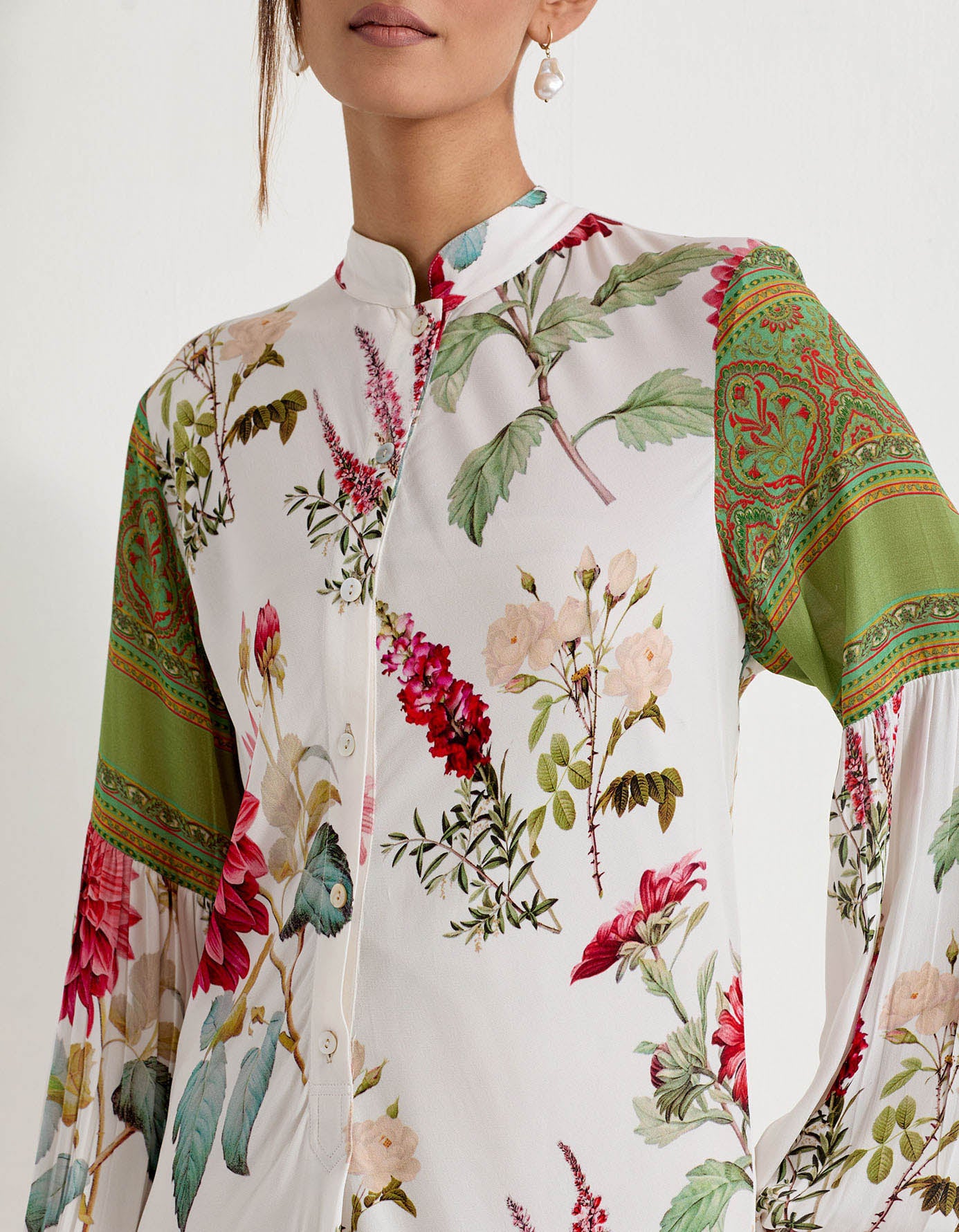 Daisy printed heavy georgette drape dress