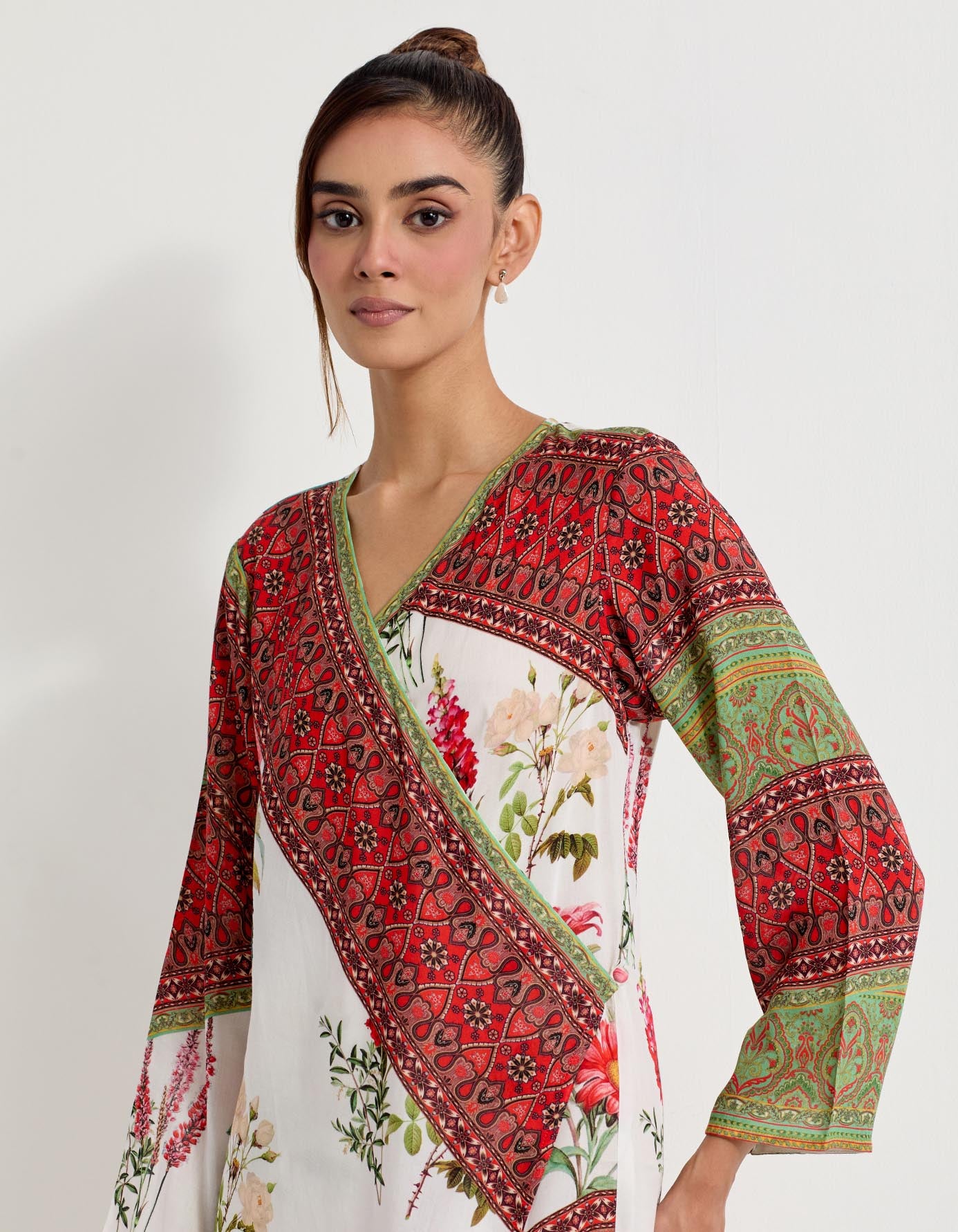 Daisy printed wrap dress