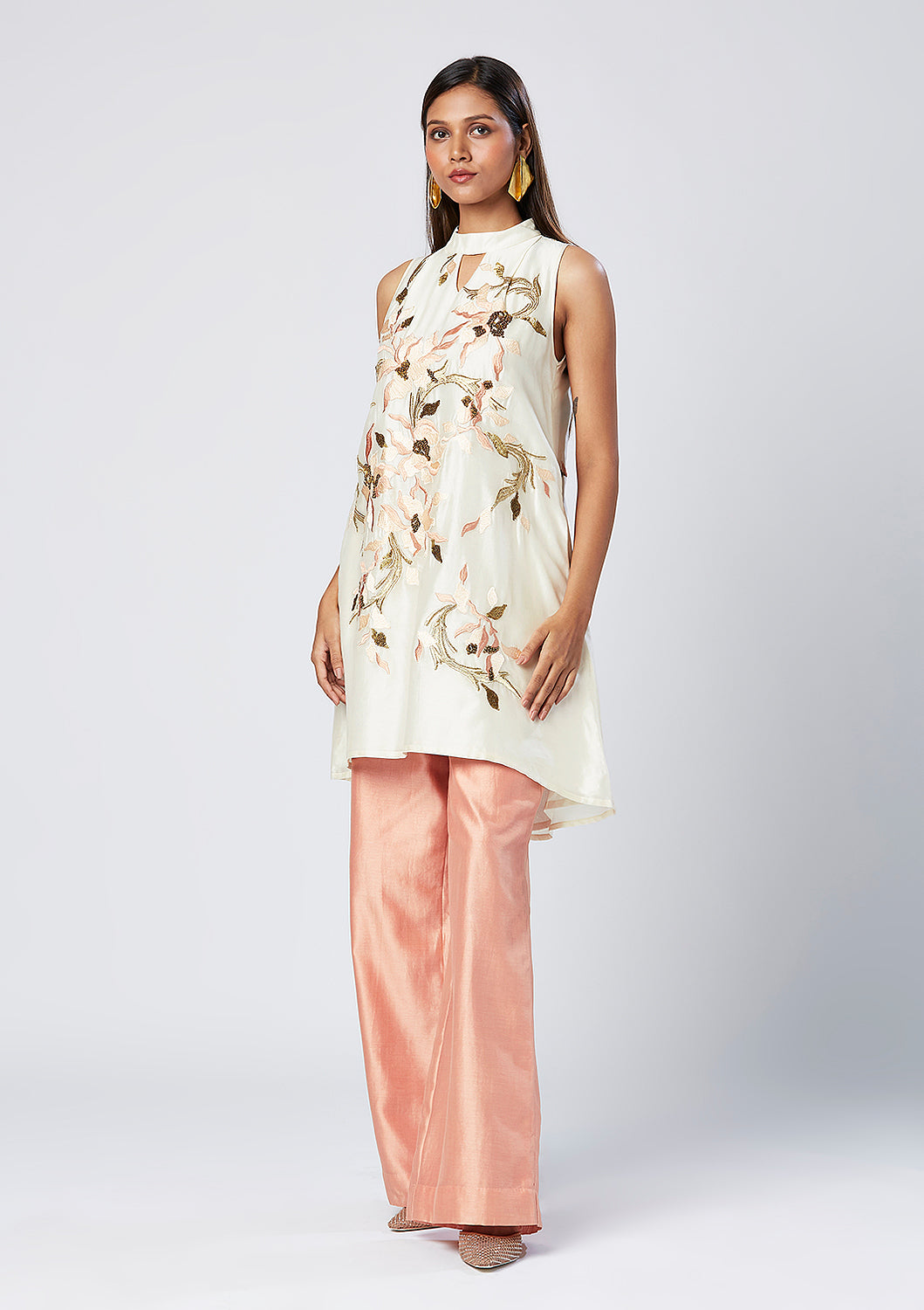 Leena - Pastel Sleeveless Tunic & Pants + Stole