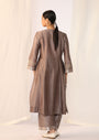 Silk Chanderi Kurta With French Knot Embroidary Paired With Pants