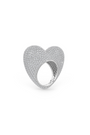 22kt chrome plated love ring in white prong set crystals.