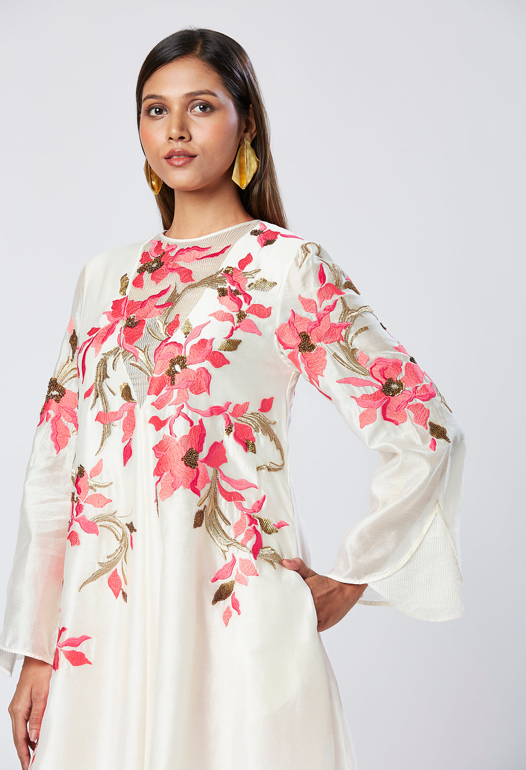 Eira - Coral Floral Tunic + Pant Set