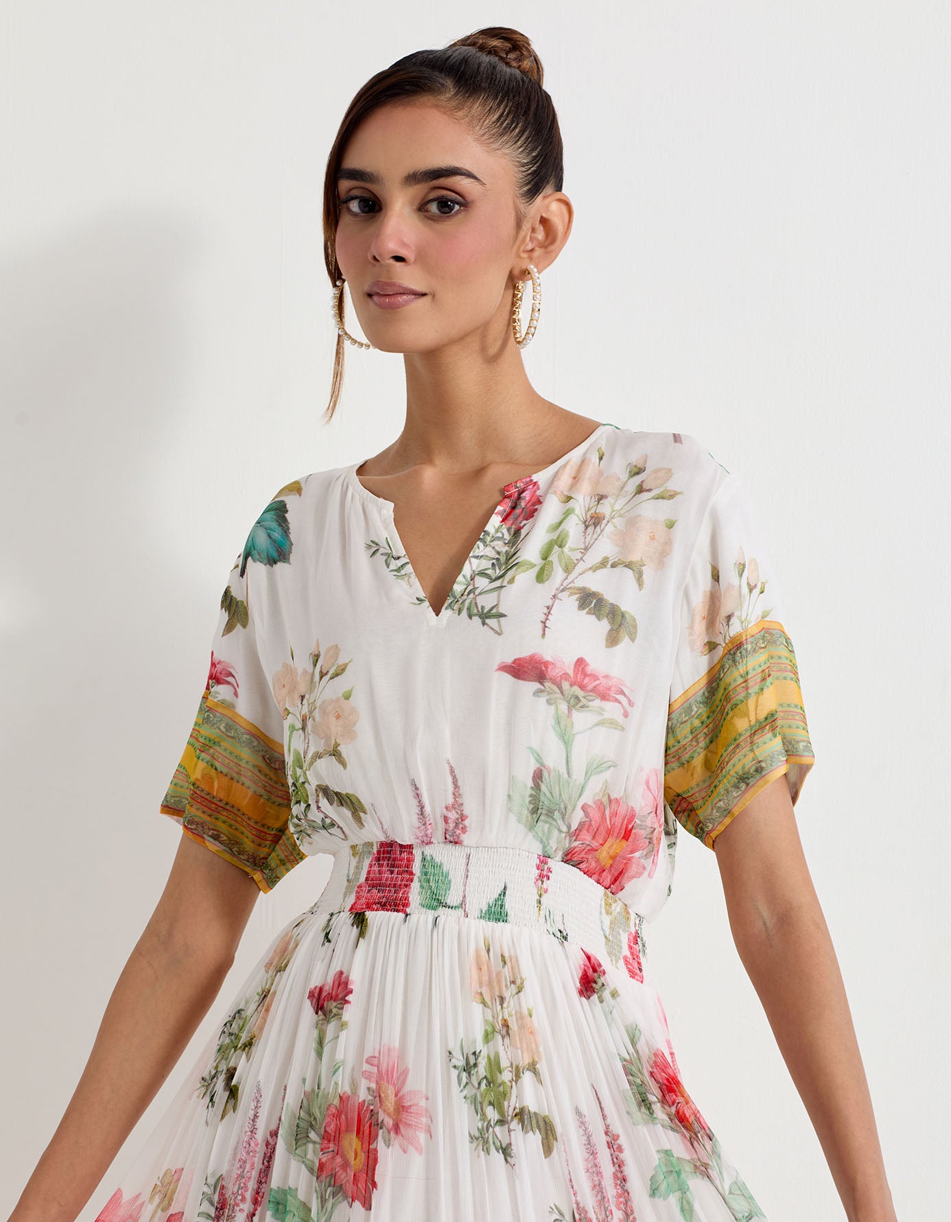 Daisy printed chiffon dress