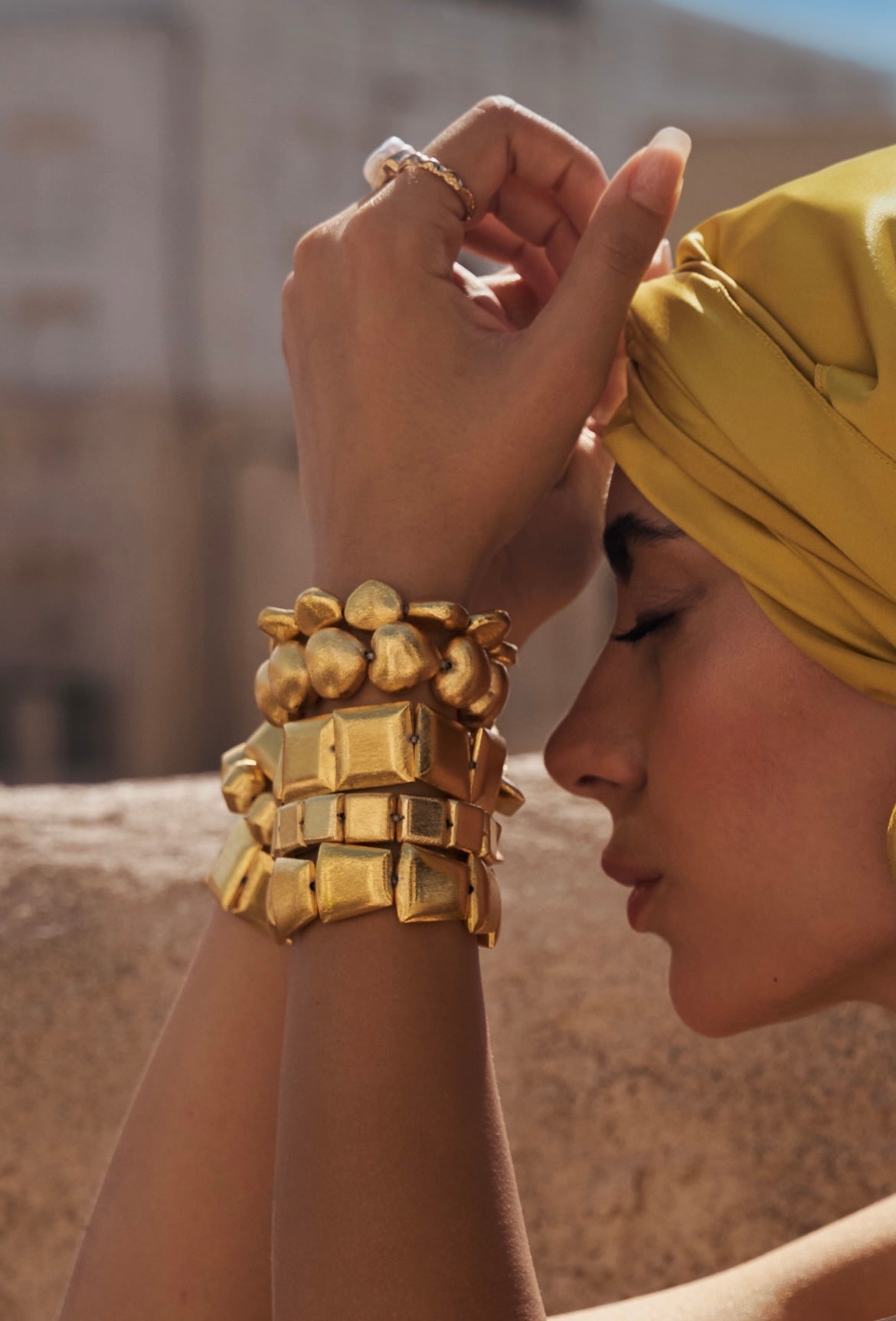 Mirage Flo Stack - 18k gold plated, Anti Tarnish (Set of 5)