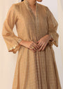 Checks Kurta With A Smocked Neck  With Wide-Leg Pants