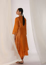 Double-Layer Kurta With  Handwork  On Neckline Paired With Pants