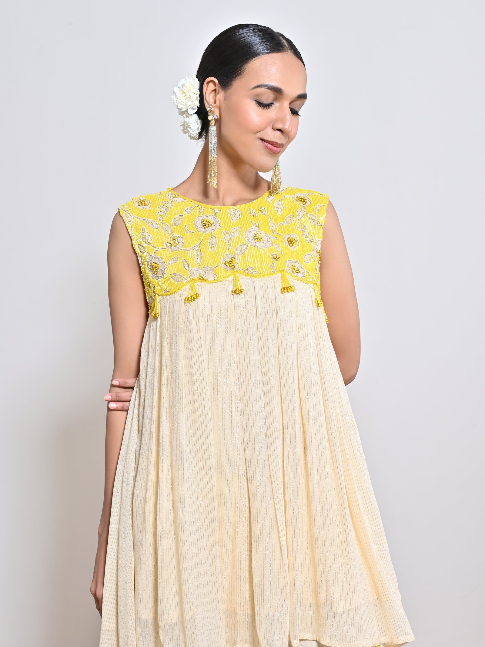 A Sequins Georgette Embroidered Band Gharara