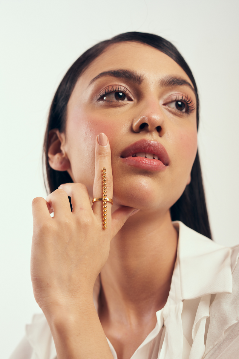 22kt gold plated handcrafted full finger ring