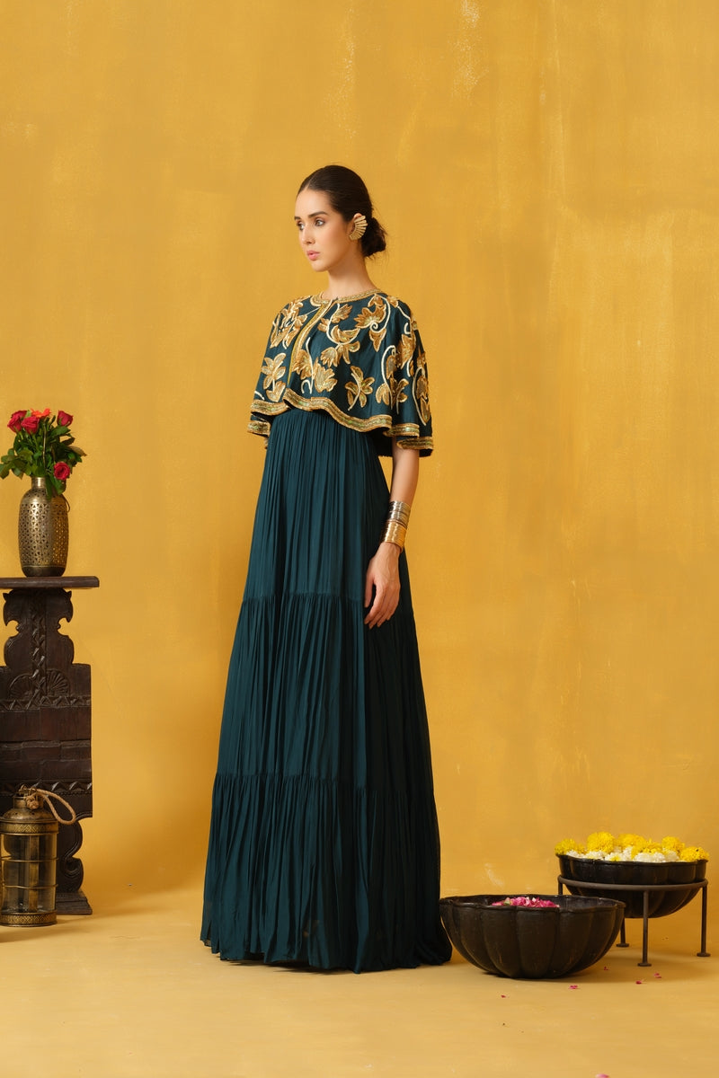 Noodle Strap Full Length Tiered Dress