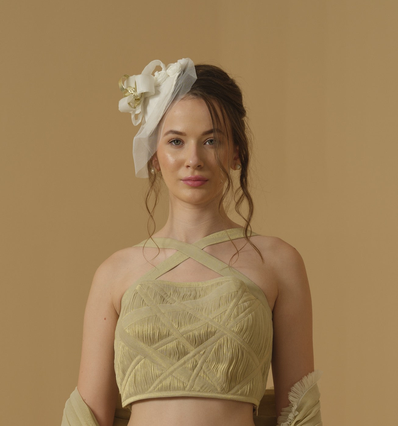 Featuring A Front Cross Strap, Ruched Tube Top