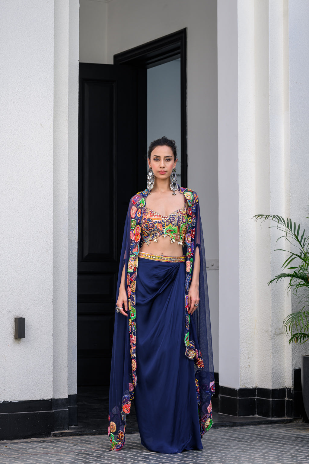 Iris H Bralette Paidawn Dhoti Skirt Set And H Apl Cape