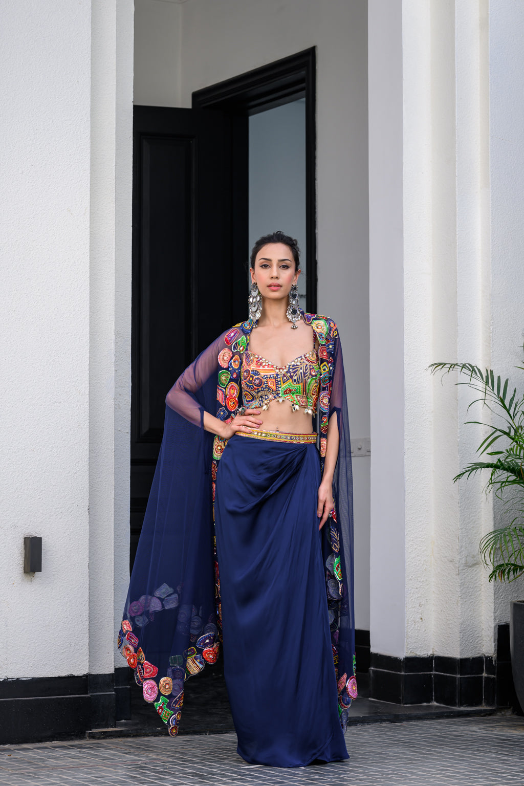 Iris H Bralette Paidawn Dhoti Skirt Set And H Apl Cape