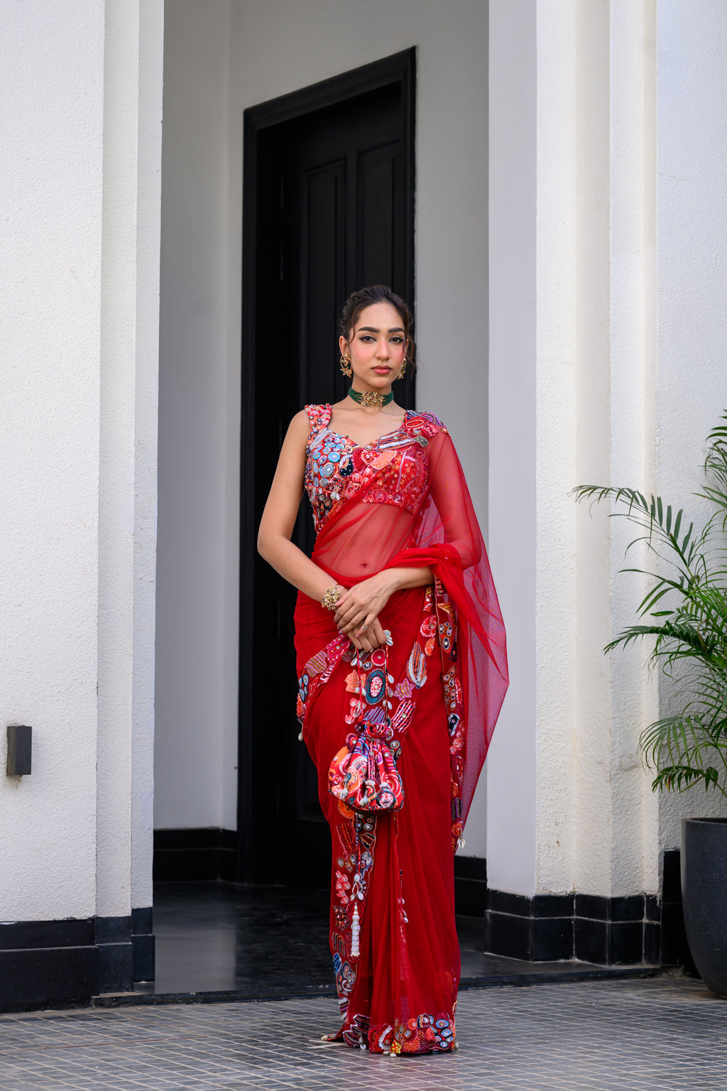 Dawn H Apl Saree Paidawn With H Blouse