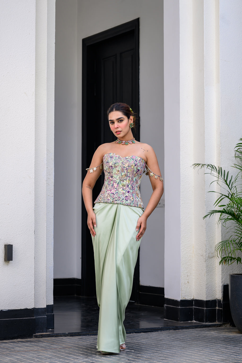 Eden Textudawn Corset With Mirror Work