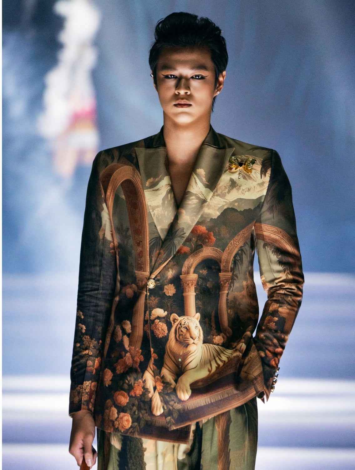 Doric Double Breasted Printed Suit