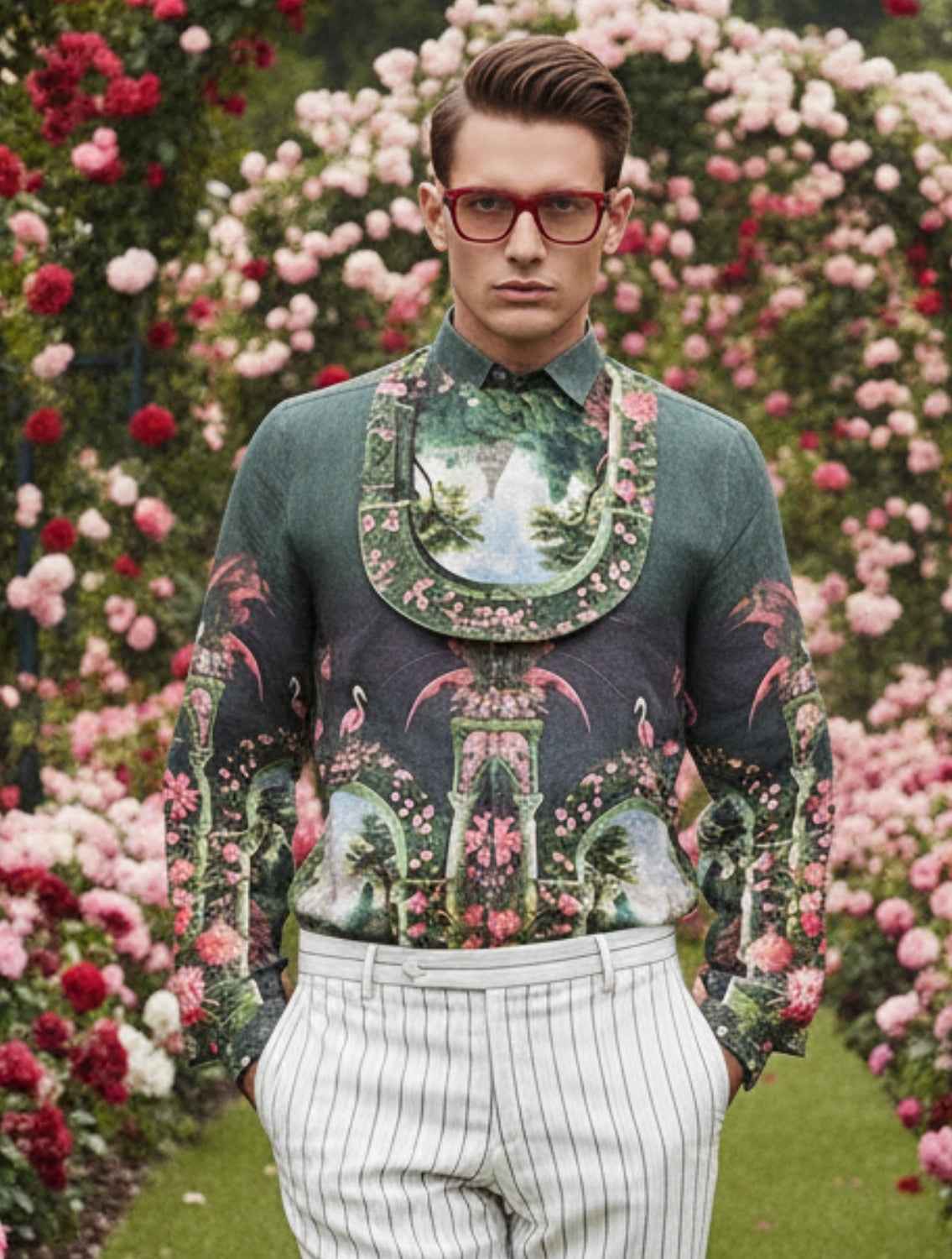 Sacred Linen Engineered Printed Shirt