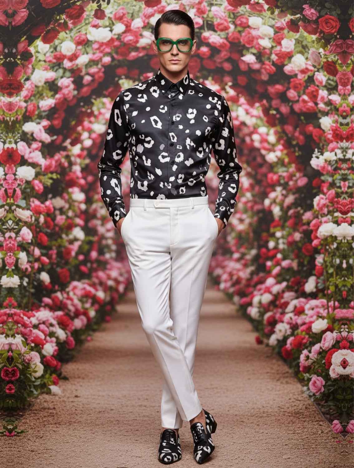 Shabd Black Leopard Printed Shirt