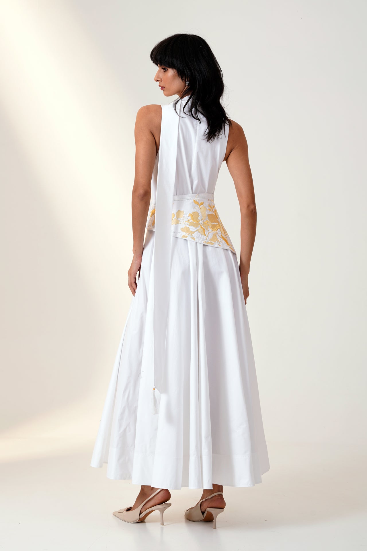 Dona - Lava Long Dress With Corset Belt