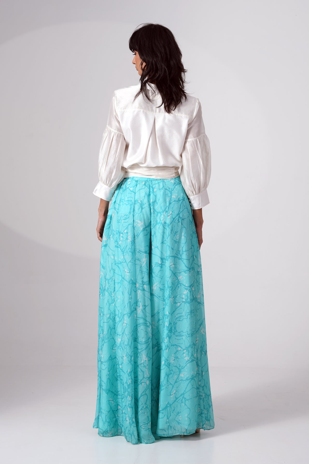 Melanie - Shirt Gathered Belt Divided Skirt