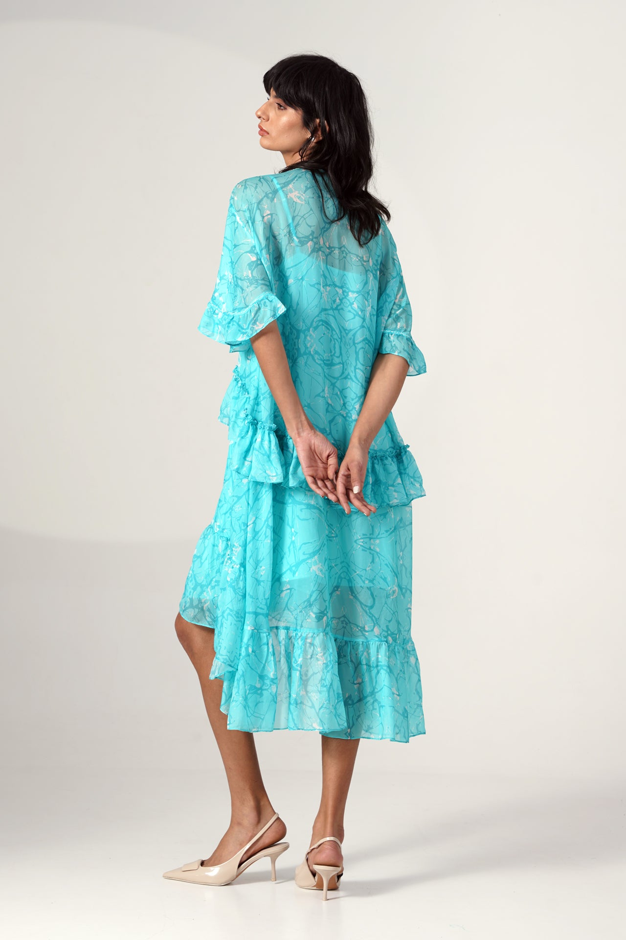 Celine - Invert Frill Dress With Slip