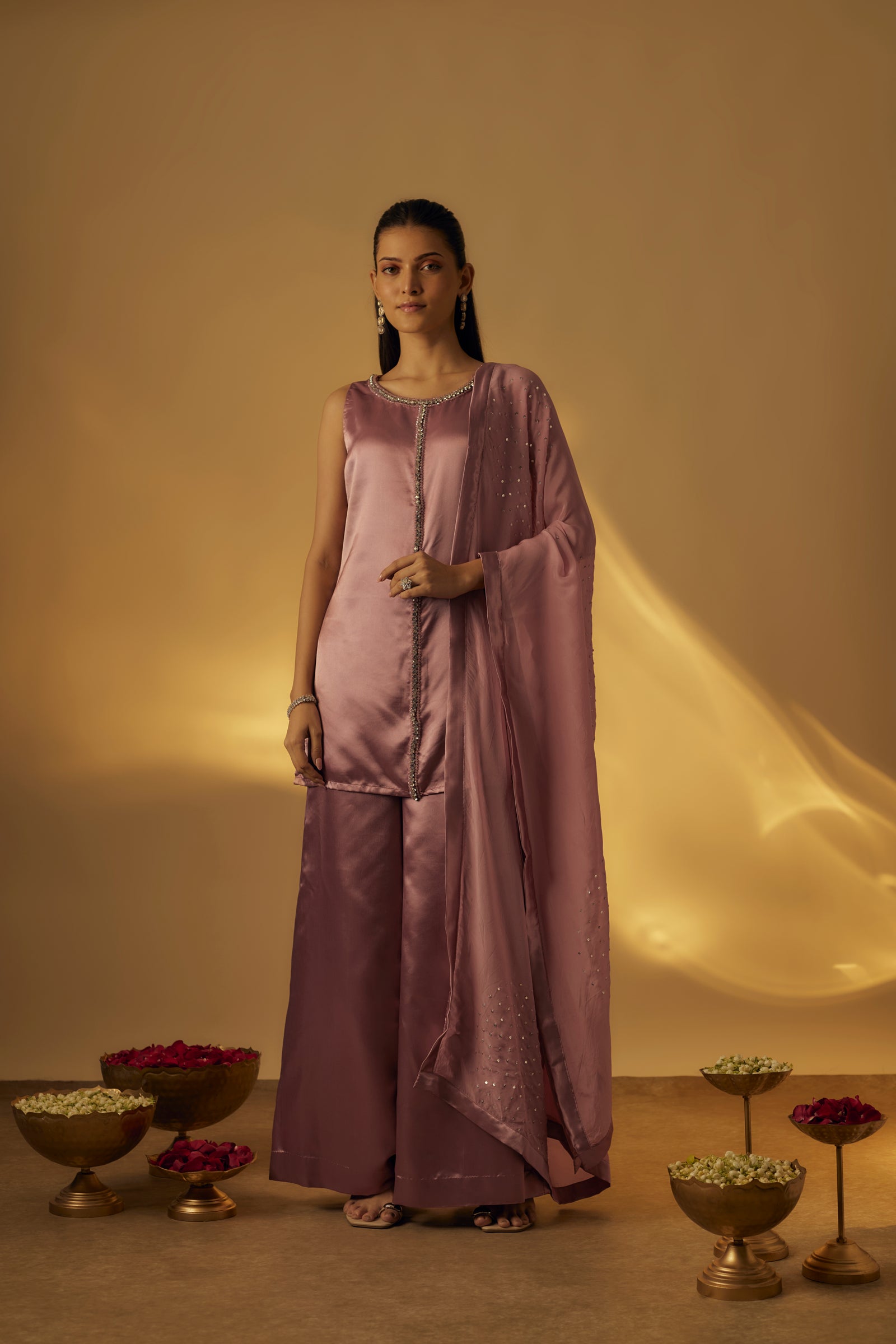 Dusty Pink Short Kurta Set