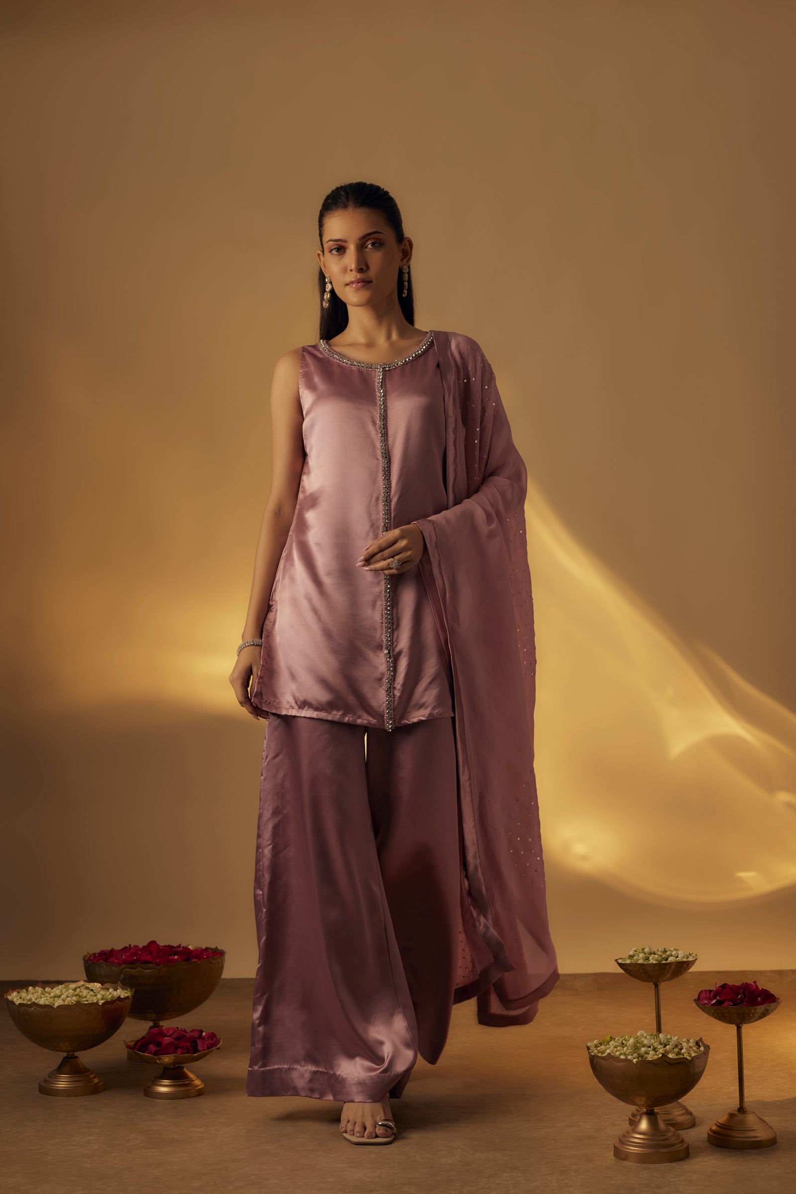 Dusty Pink Short Kurta Set