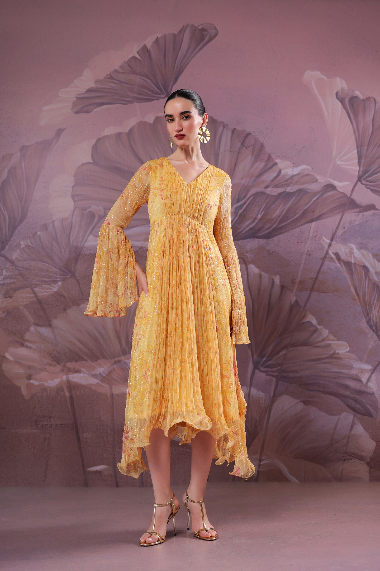 The sandesh dress in butter yellow