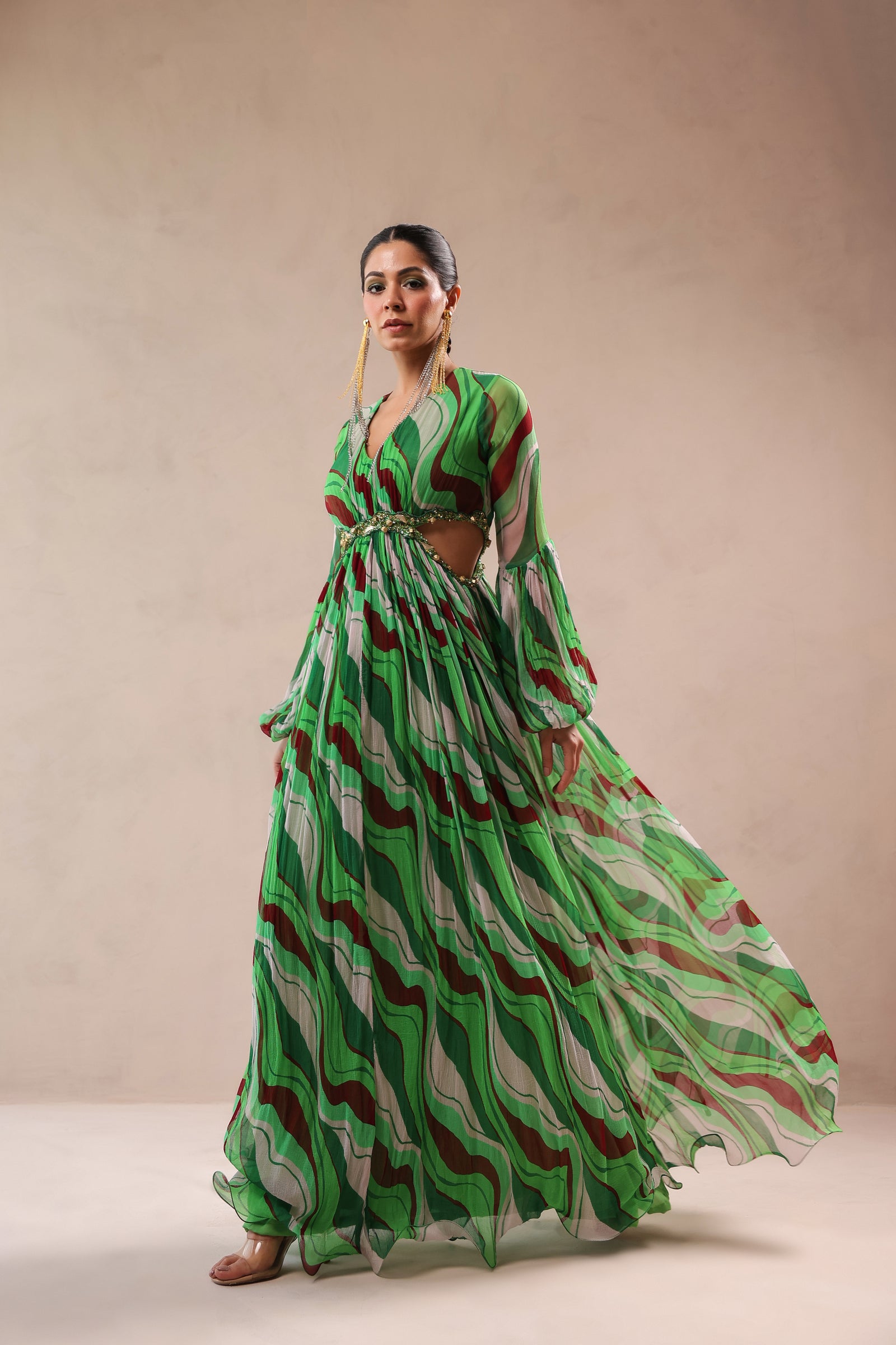 The Green Queen Peekaboo Waist line dress