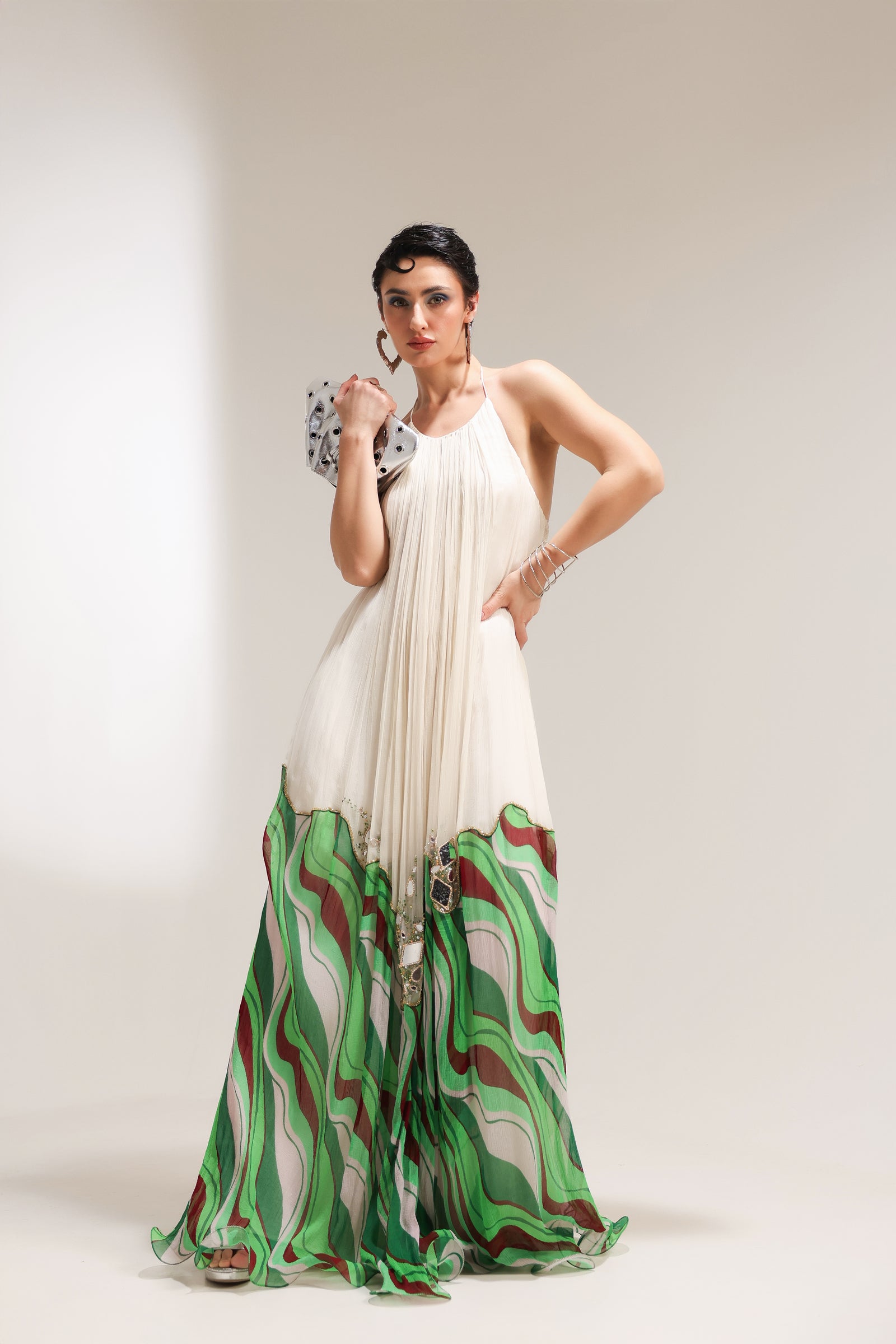 The L.A  Halter Bling Mirror Dress