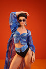 The california blue bikini coverup set