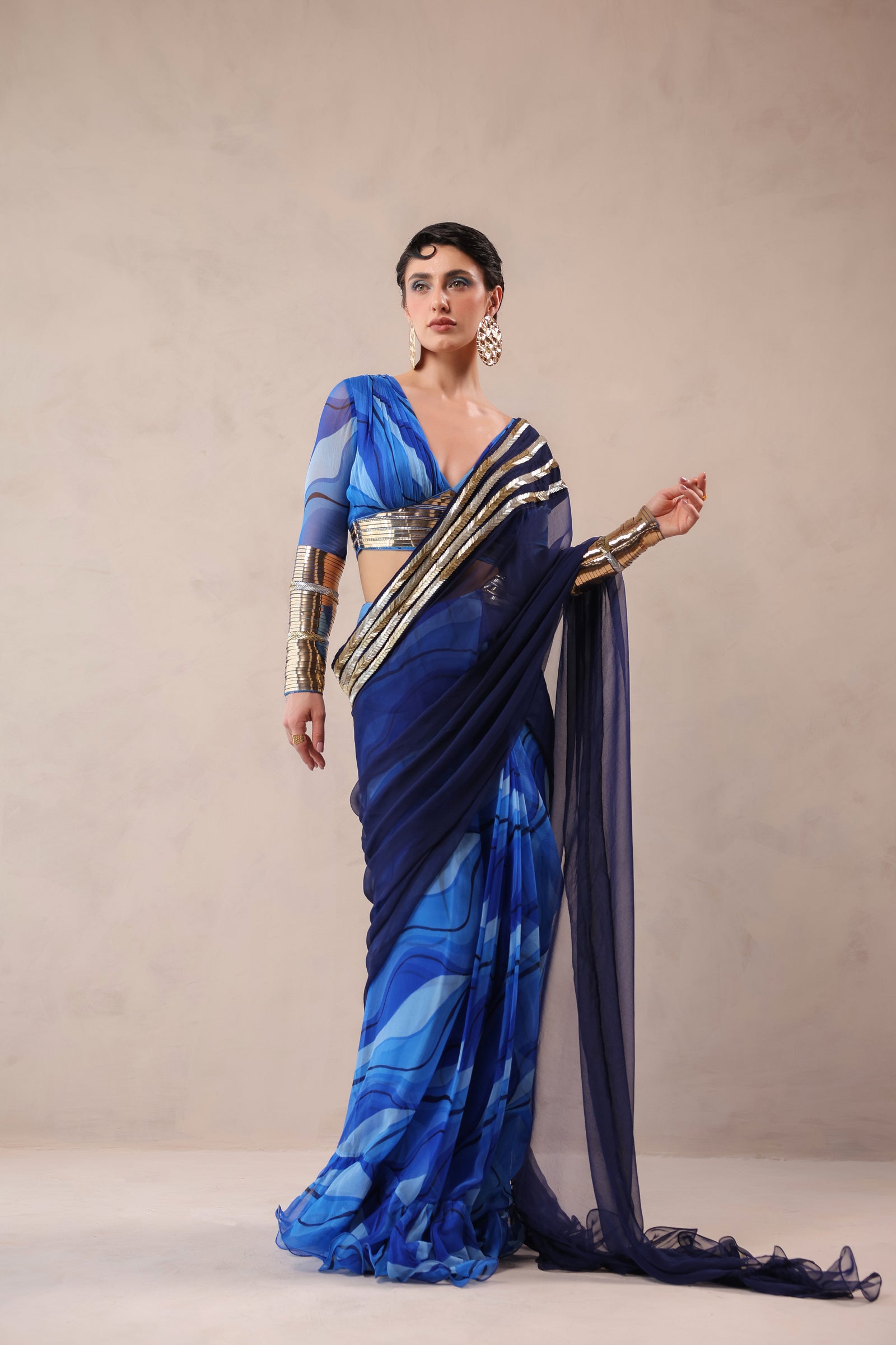 The Hollywood saree with Cinema Blouse