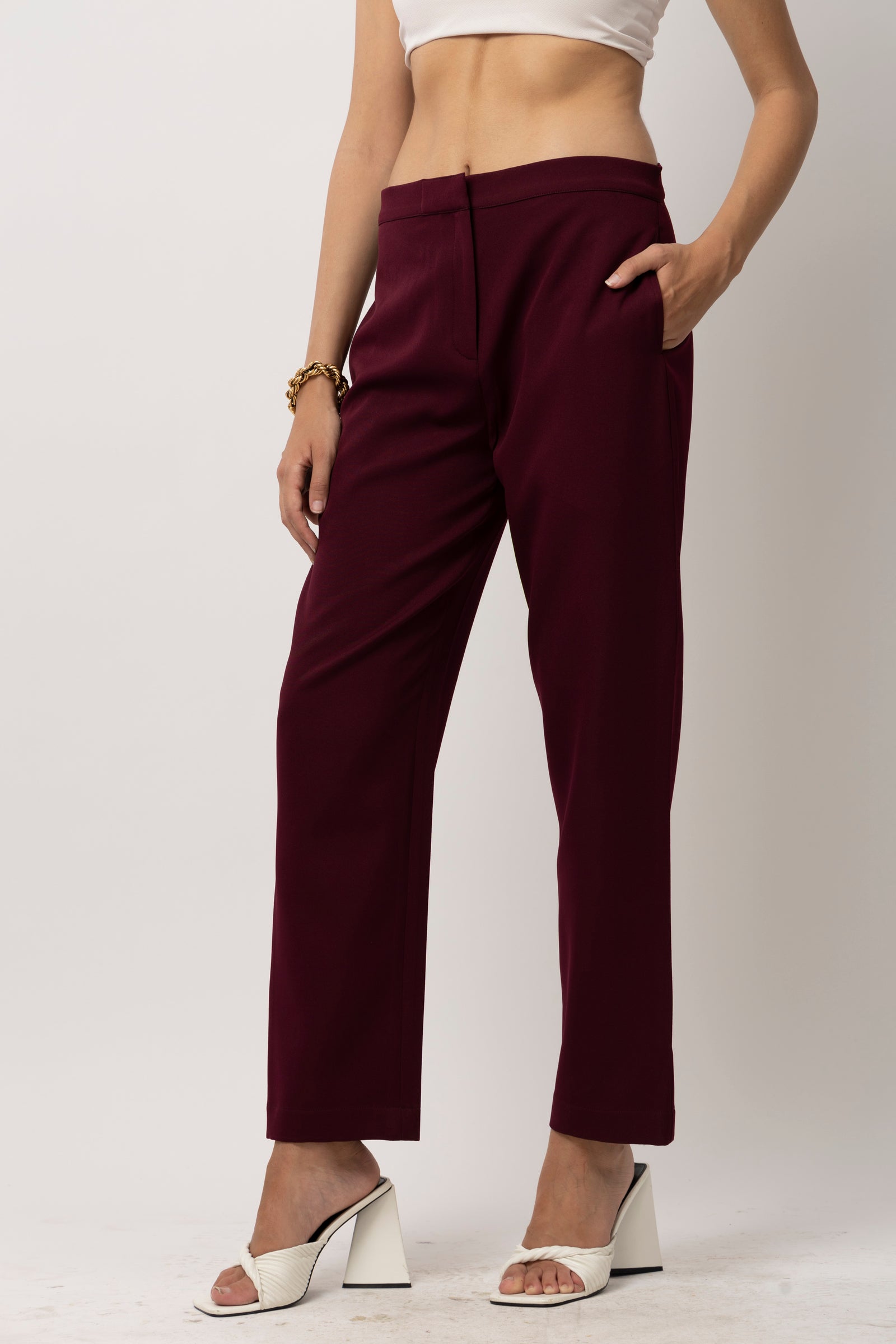 Tailored Stride Wine Trouser