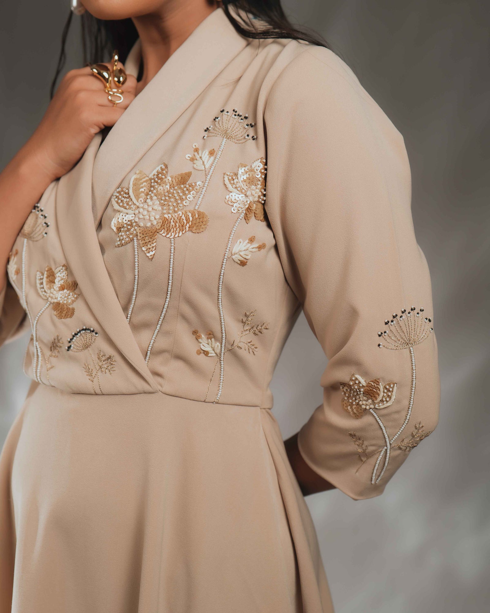 Una Shawl Collar Dress