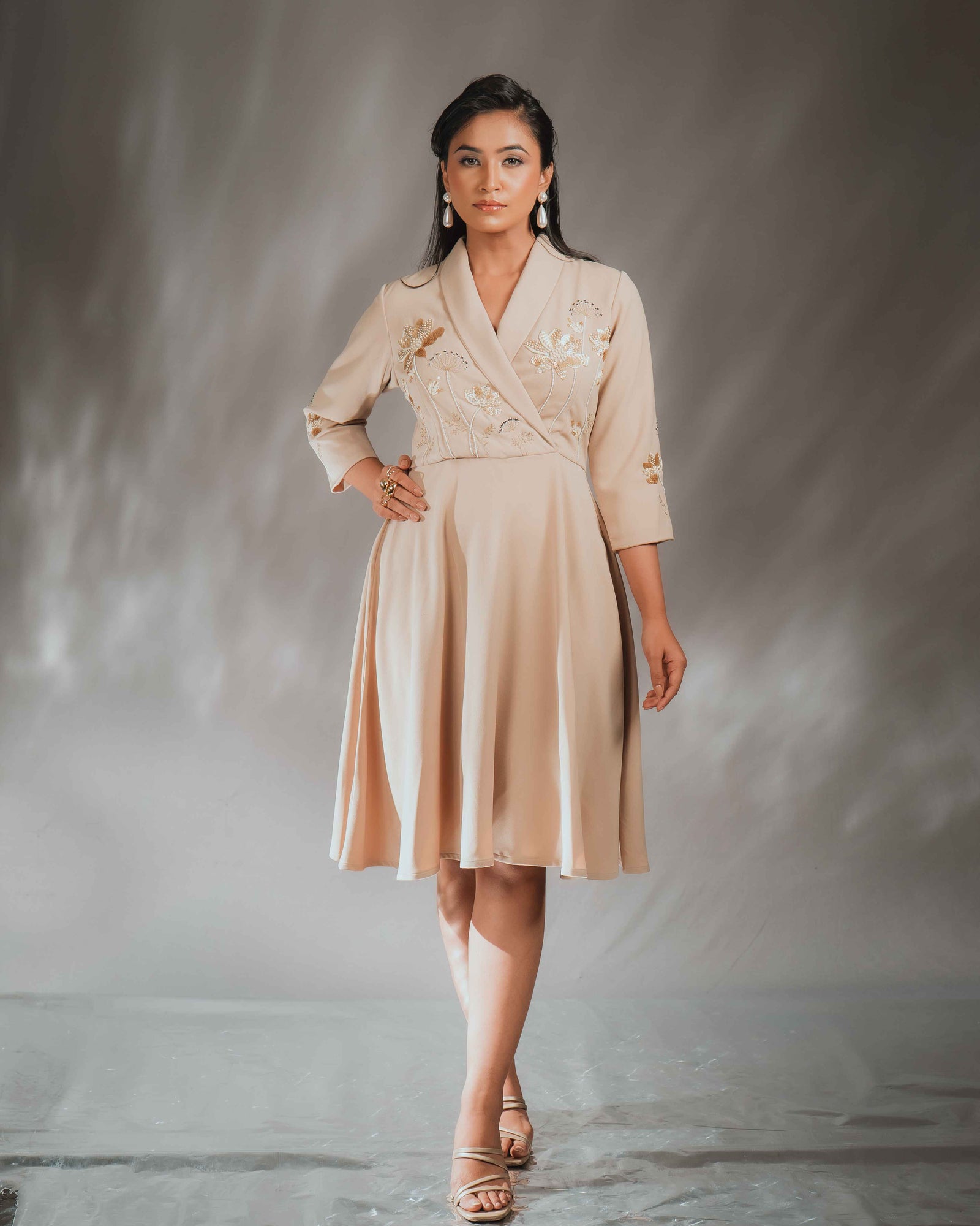 Una Shawl Collar Dress