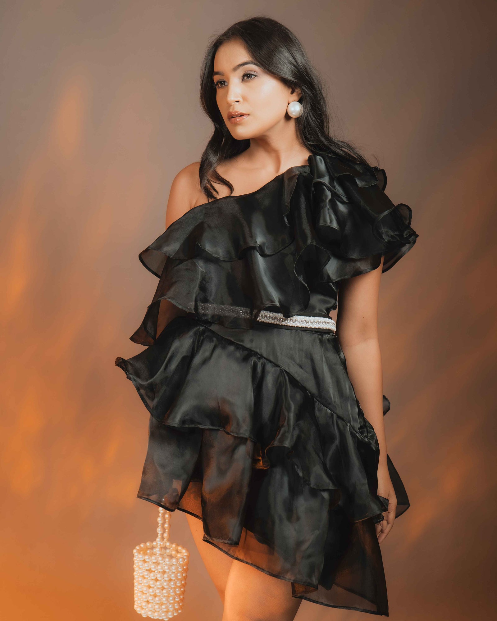 Zuri Organza Dress With Rhinestone Belt