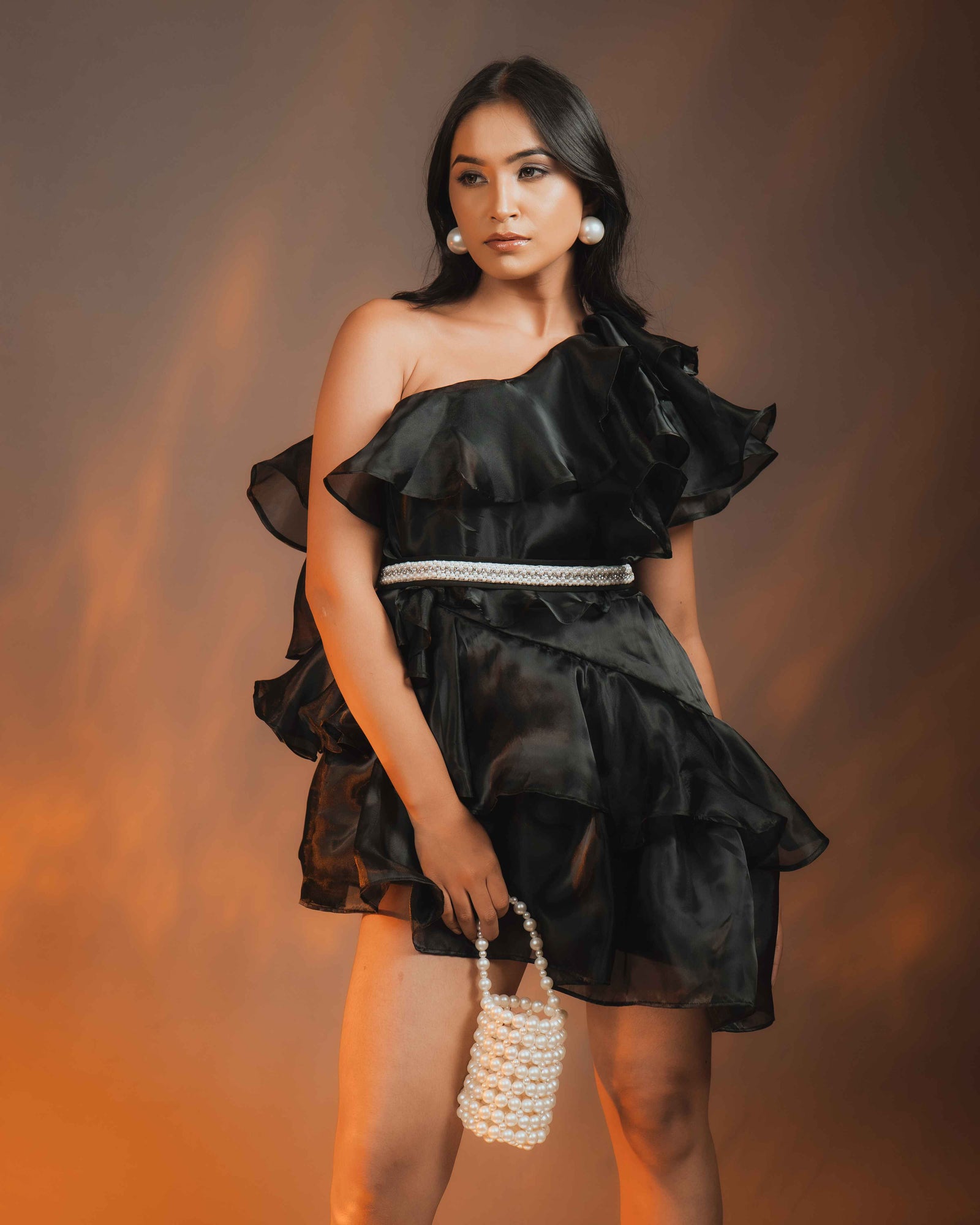 Zuri Organza Dress With Rhinestone Belt