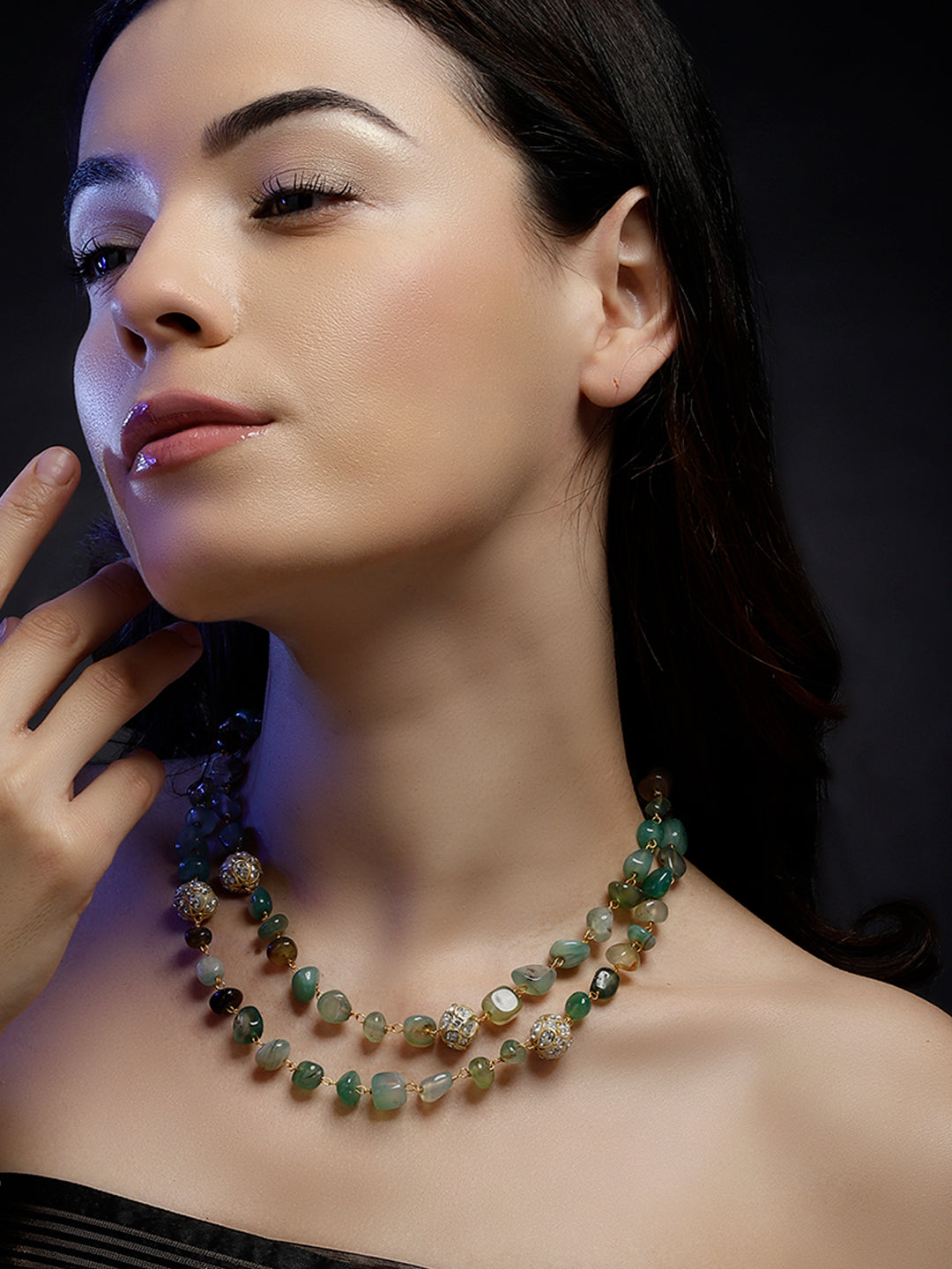 Zarreen Sabz layered necklace