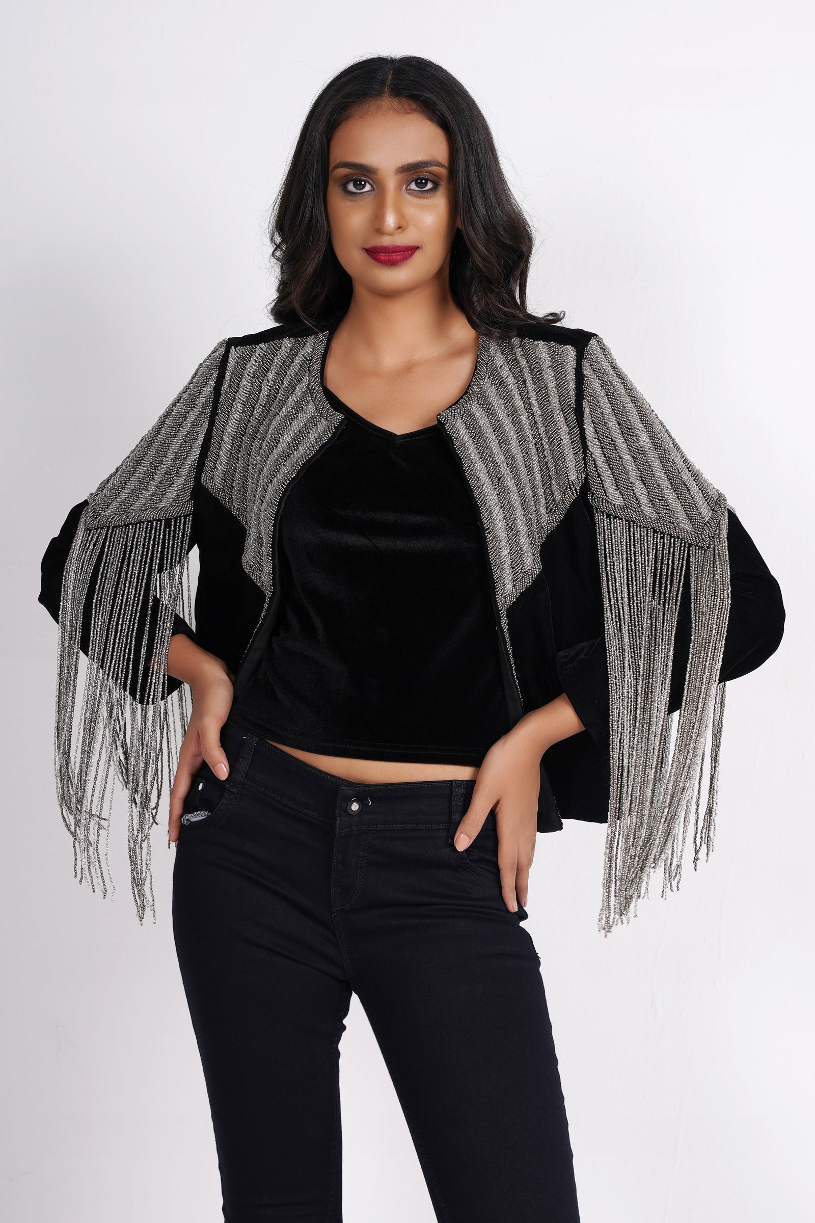 Tyler Beaded Fringe Jacket