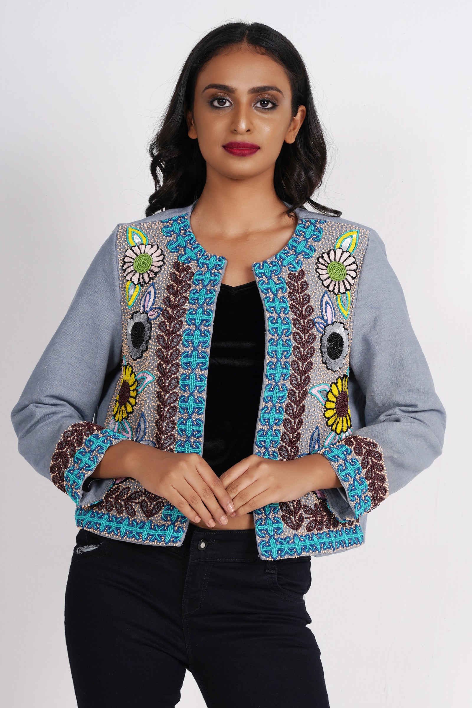 Blue Haze Embellished Jacket